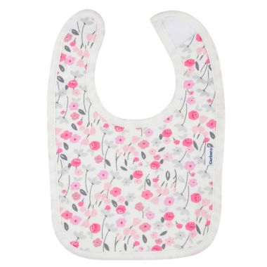 Gerber&reg; 3-Piece Roses Bibs &amp; Burp Closth Set in Pink. View a larger version of this product image.