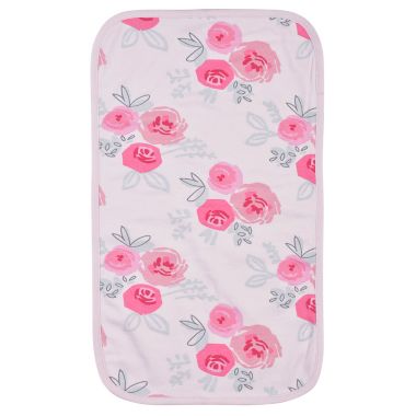 Gerber&reg; 3-Piece Roses Bibs &amp; Burp Closth Set in Pink. View a larger version of this product image.