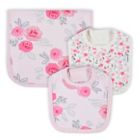 Alternate image 0 for Gerber&reg; 3-Piece Roses Bibs &amp; Burp Closth Set in Pink