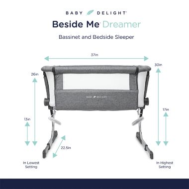 Baby Delight&reg; Beside Me&trade; Dreamer Bassinet &amp; Bedside Sleeper in Charcoal Tweed. View a larger version of this product image.