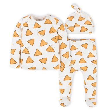 Gerber&reg; Preemie 3-Piece Chips Top, Pant &amp; Cap Set in White. View a larger version of this product image.