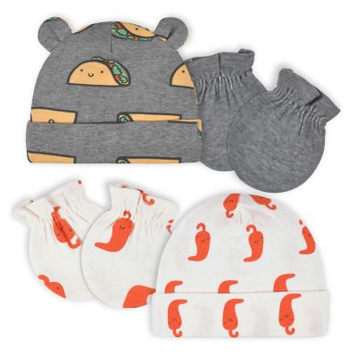 Gerber&reg; 4-Piece Taco and Avocado Caps &amp; Mittens Set