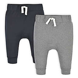 Gerber® Size 0-3M 2-Pack Drawstring Pants in Grey/Black