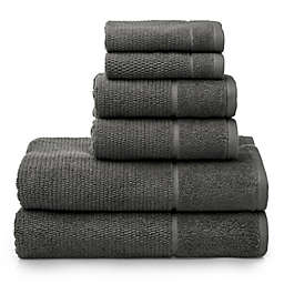 Welhome Anderson Turkish Cotton 6-Piece Bath Towel Set in Charcoal