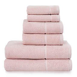 Welhome Anderson Turkish Cotton 6-Piece Bath Towel Set in Blush