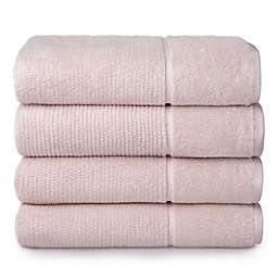 Welhome Anderson Turkish Cotton 4-Piece Bath Towel Set in Blush