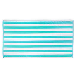Martha Stewart Boardwalk Stripe and La Dolce Vita 2-Piece Beach Towel Set in Aqua