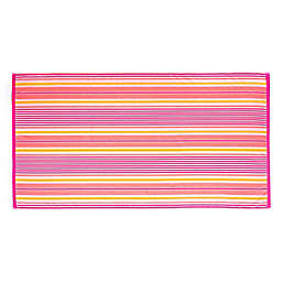 Martha Stewart Shiloh Stripe and "Do Not Disturb" 2-Piece Beach Towel Set in Pink