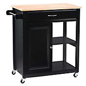 CorLiving Sage Kitchen Cart with Cabinet in Black