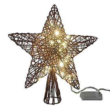 Bee &amp; Willow&trade; 12-Inch LED Star Christmas Tree Topper in Brown. View a larger version of this product image.