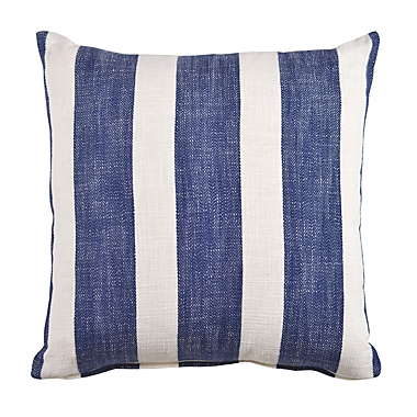 Everhome&trade; Cabana Stripe Square Throw Pillow in Navy. View a larger version of this product image.