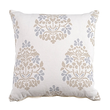 Everhome&trade; Paisley Square Throw Pillow in Tan. View a larger version of this product image.