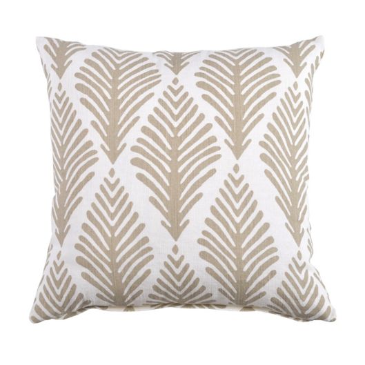 Everhome Leaf Square Throw Pillow in Tan