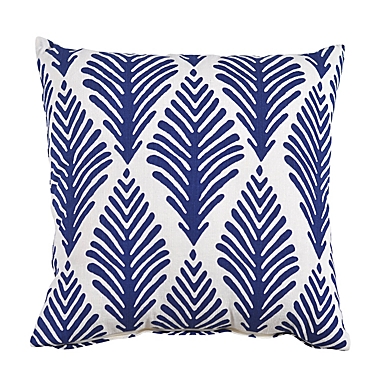Everhome&trade; Leaf Square Throw Pillow in Navy. View a larger version of this product image.