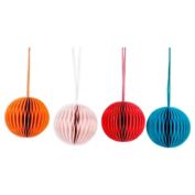 H for Happy&trade; Paper Ball Christmas Ornaments (Set of 4)