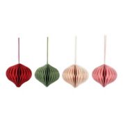 H for Happy&trade; Paper Squatty Teadrop Christmas Ornaments (Set of 4)