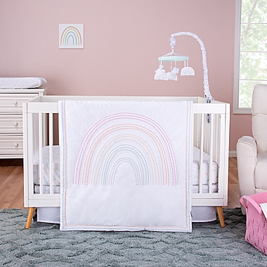 Trend Lab&reg; Rainbow 3-Piece Crib Bedding Set in Pink. View a larger version of this product image.