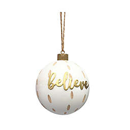Bee & Willow™ 3.5-Inch Believe Christmas Ornament in White