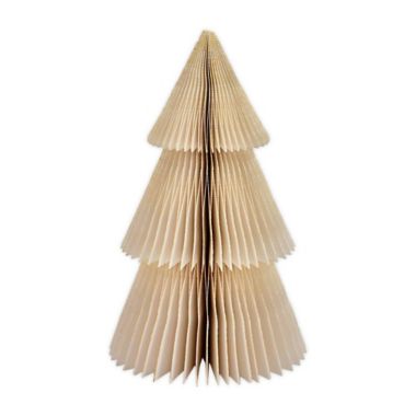 H for Happy&trade; 9-Inch Small Paper Christmas Tree in Coconut Milk. View a larger version of this product image.
