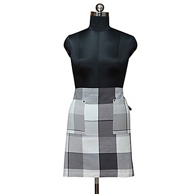 Bee & Willow&trade; Half Tonal Check Apron in Grey. View a larger version of this product image.