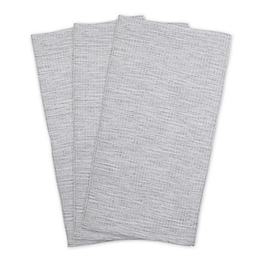 Waffle Woven Recycled Cotton Kitchen Towels in Light Grey (Set of 3). View a larger version of this product image.