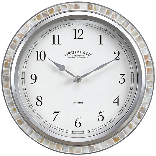 Alternate image 1 for FirsTime® Sophia Mosaic 11.5-Inch Wall Clock in Silver/Pearl