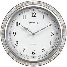 FirsTime® Sophia Mosaic 11.5-Inch Wall Clock in Silver/Pearl