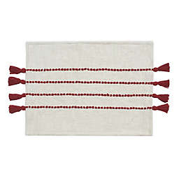H for Happy™ Stripe and Tassel Christmas Placemat in Red/White