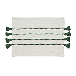 H for Happy™ Stripe and Tassel Christmas Placemat in Green/White