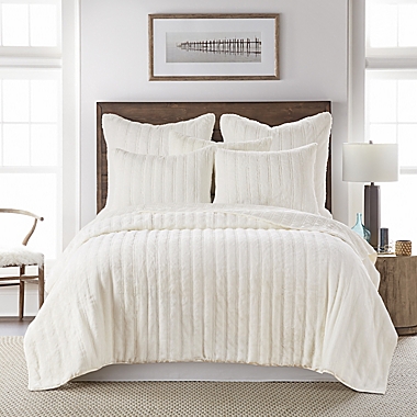 Levtex Home Faux Fur Full/Queen Quilt in Ivory. View a larger version of this product image.