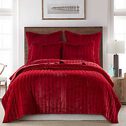 Levtex Home Faux Fur King Quilt in Red