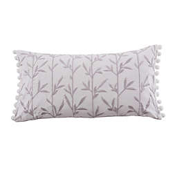 Levtex Home Pippa Embroidered Leaves Oblong Throw Pillow in White/Multi