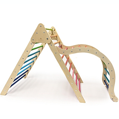 Cassarokids&reg; Jumbo Wooden Foldable Climbing Triangle in Rainbow. View a larger version of this product image.