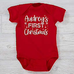 Candy Cane First Christmas Personalized Baby Bodysuit