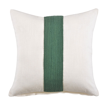 Everhome&trade; Single Stripe Square Throw Pillow in Green. View a larger version of this product image.