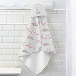 Blooming Baby Girl Personalized Baby Hooded Towel