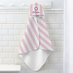 Delicate Stripes Personalized Baby Girl Hooded Towel