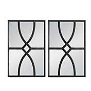 A&amp;B Home Framed Mirror Wall D&eacute;cor in Antique Black (Set of 2)
