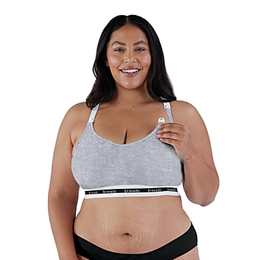Bravado Designs Large Original Extended Cup Nursing Bra in Grey. View a larger version of this product image.