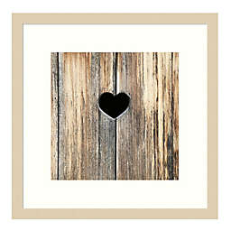 Amanti Art Heart in Wood 17.38-Inch Square Framed Wall Art in Natural