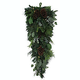 Bee & Willow™ 36-Inch Mixed Artificial Pre-Lit Pinecone and Berry Swag in Green/White