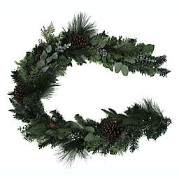 Bee & Willow™ 6-Foot Pine Cone and Berry LED Garland in Green/White