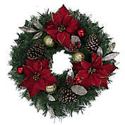Bee &amp; Willow&trade; 26-Inch Traditional Artificial Poinsettia Wreath in Red/Gold