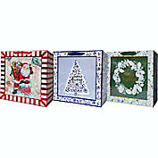 Extra Large Square Assorted Christmas Gift Bag with Tissue
