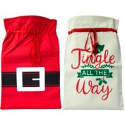 Extra Large Christmas Canvas Drawstring Gift Bag