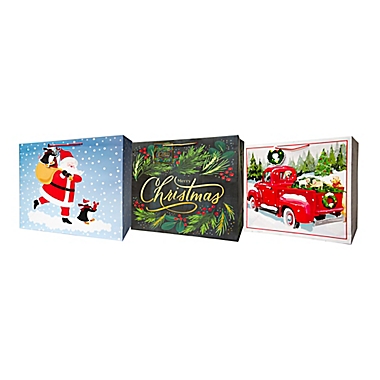 3-Pack Heavy Weight Jumbo Horizontal Holiday Gift Bags. View a larger version of this product image.