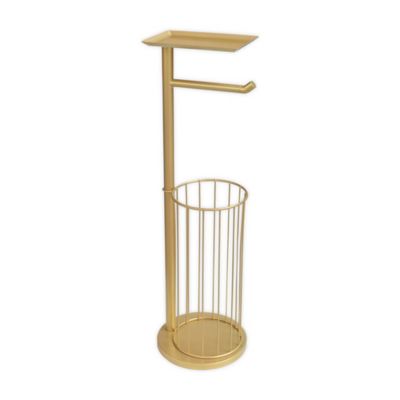 Studio 3B&trade; Toilet Paper Stand with Shelf and Reserve in Gold