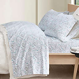 Intelligent Design Cozy Soft Cotton Novelty Print Flannel Queen Sheet Set in Grey Sloths