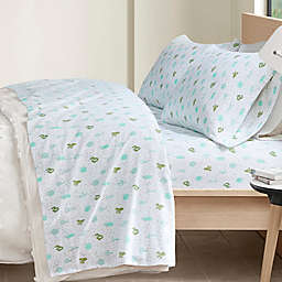 Intelligent Design Cozy Soft Cotton Novelty Print Flannel Full Sheet Set in Green Cactus