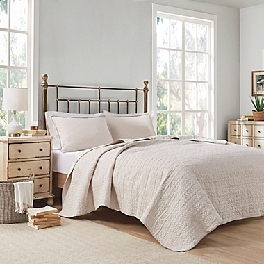 Madison Park&reg; Amber Reversible Cotton 3-Piece King/California King Coverlet Set in Cream/Blush. View a larger version of this product image.